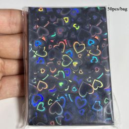 Frames Kpop Toploader Card Bag 50pcs/pack Pocard Sleeves Idol Po Cards Protective Storage Love Heart Colored