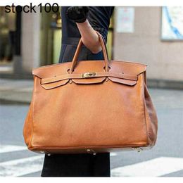 Handbags Handbag Large Hac Limited Top Bags Designer Edition Bag Travel Luggage Men's and Women's Fitness Soft Capacity 50 Bk Genuine Leather M2OY