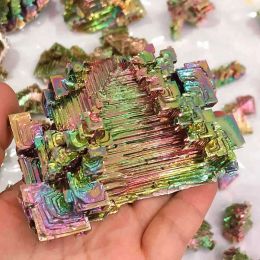 70g Natural Aura Rainbow Titanium Bismuth Quartz Crystal Cluster Stone Specimens VUG Reiki Healing Mineral Rock Gemstone Decor