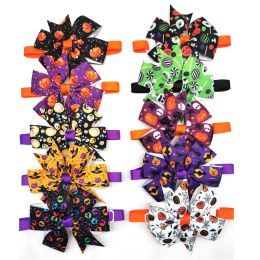 30/50/pcs Halloween Dog Bowties Accessories Pumpkin Ghost Skull Pet Cat Dog Bowtie Puppy Dog Bowtie Collar Pet Products Supplies