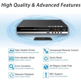 2024 New DVD Player for TV with AV-Output CD-RW Player for Home Theater