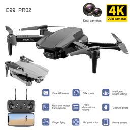 Drones E99 Pro2 RC Drone 4K HD Single/Dual Camera WIFI FPV Aerial Photography 4CH Helicopter Foldable Quadcopter Mini Drone withBattery