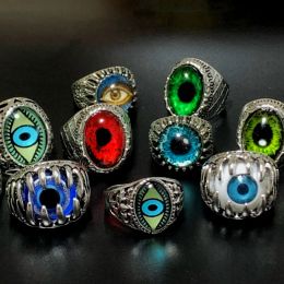 Bulk Lots 30pcs Teenage Devil Eye Vintage Rings Mix Style Men Women Punk Gothic Party Gifts Hip Hop Accessories Wholesale 3izard