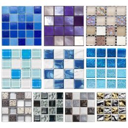 10pcs Room Wall Stickers Pvc Mosaic Kitchen Waterproof Stickers Plastic Vinyl Simple Self Adhesive Wall Papers Home Decor
