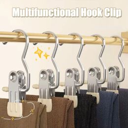 10/1pcs Multifunctional Clip Hanger Clothespin Hat Pants Storage Hanging Travel Hook Garment Clips Hook For Drying Clothes