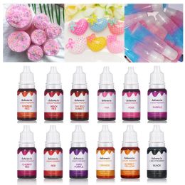 6Pcs/lot 10ml Liquid Pigment for Lip Gloss Diy Lipgloss Base Colour Pigment Pink Red Long Lasting Dyeing Colourant Epoxy Slime