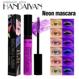 Mascara HANDAIYAN 6 Colours Fluorescent Mascara Waterproof Long-lasting Non-smudging Luminous Mascara Festival Party Colourful Eye Makeup L49