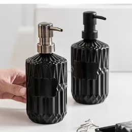 Liquid Soap Dispenser European Style Bathroom Accessories Set Travel Dispensers 430ml Shower Gel Shampoo Glass Bottle