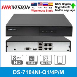 Player Hikvision Original Nvr Ds7104niq1/4p/m 4ch Poe Nvr 6mp View 4mp Record H.265+ Sata for Poe Ipc Security Network Video Recorder