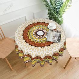 Table Cloth Spring Floral Tablecloth Round Luxury Yellow Flower Colourful Cloths For Party Waterproof Fabric Boho Tablecloths