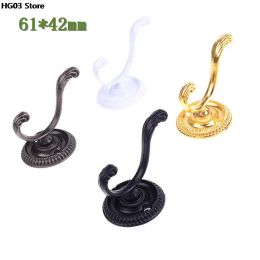 Vintage Design Retro Wall Mounted Round Base Double Hook Hanger Holder For Coat/Hat/Clothes/Robe/Towel Hook Heavy Duty