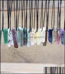 Arts And Crafts Healing Reiki Stone Slice Point Pendants Necklace Natural Gmes Rose Quartz Tiger Eye Agates Women Men R Sports20109777185