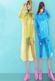 45g Disposable Raincoat Adult Emergency Waterproof Hood Poncho Travel Camping Must Rain Coat Unisex Onetime Emergency Rainwear5109735
