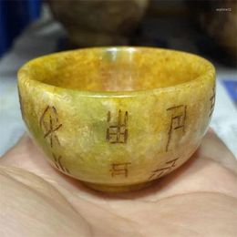 Decorative Figurines Rare Old Jade Natural Cup