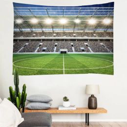 3D Printed Football field Tapestries Wall Hanging Light Tapestry Travel Sandy Beach Picnic Throw Bed Sheet Customised