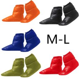 Boots Winter Duck Down Booties Socks Outdoor Camping Tent Warm Soft Slippers Boots Covers Soft Down Filled Footwear Mules Cosy Warmers