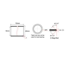 Uxcell 1-10pcs I.D. 18/20/22/25mm Self Lubricating Composite Sleeve Bearing Bushing Smooth Rod Accessories Wrapped Oilless