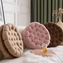Pillow Cookie Shaped Floor Seat Plush Sandwich Biscuit Decorative Tatami