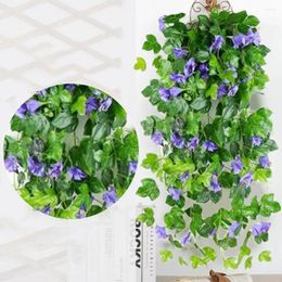 Decorative Flowers Lush Artificial Plants Outdoor Wedding Garden Decor Simulated Morning Glory Hanging For Home Yard Decoration