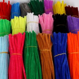 100Pcs Chenille Stems Pipe Cleaners 5MM Children Kids Plush Educational Toy Crafts Colorful Pipe Cleaner Toys Handmade DIY Craft