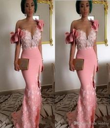 2019 African Mermaid Evening Dress Lace Flower Flares Long Holiday Wear Pageant Prom Party Gown Custom Made Plus Size8587887