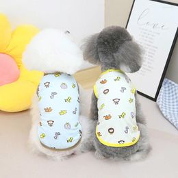 Dog Apparel Pet Fashion Summer Section Casual Personality Animal Pattern T-Shirt Vest Small Medium Clothes Decoration Accessories