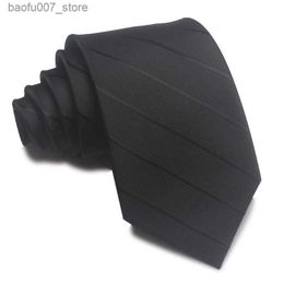 Neck Ties 8CM polyester tie mens tie black tie dark Grey formal businessQ