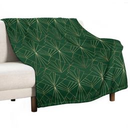 Blankets Art Deco In Emerald Green Throw Blanket Dorm Room Essentials Sofa Bed Loose For