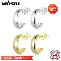 Stud Earrings WOSTU 925 Sterling Silver For Women Korean INS Geometry C Style European Pendientes