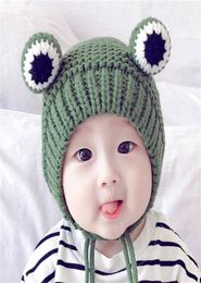 Children Cute Frog Beanies Winter Warm Fleece Knitted Beanie Skull Caps Fashion Outdoor Kids Crochet Hats Cap Earmuffs Hats For 6M6403808