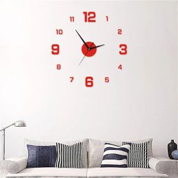 3D Wall Clock Creative Simple Luminous Digital Clock DIY Silent Clock Home Living Room Office Wall Decor Bedroom Decor Clock