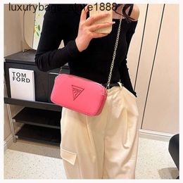 Rose red popular European and American bag shoulder crossbody chain small square Guesse womens