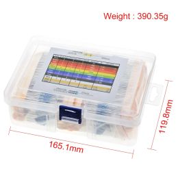 TZT 2600pcs/lot 130 Values 1/4W 0.25W 1% Metal Film Resistors Assorted Pack Kit Set Lot Resistors Assortment Kits Fixed resistor