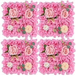 Decorative Flowers Artificial Flower Panels Fake Plants For Wedding Decoration Home Decorations Party Wall Backdrop Decor Pink