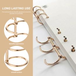 Alloy Binder Book Rings Loose Leaf Binder Buckles DIY Notebook Clip Rings (Golden)