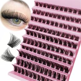120 Clusters Lashes 8-16mm Wispy Individual Lashes Extensions Natural Look D Curl Fluffy Lashes