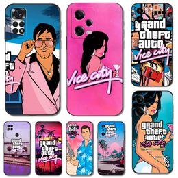 Black Tpu Case For Xiaomi POCO M4 X5 X4 C40 Pro 4G 5G X3 NFC 5G F3 F4 GT GTA Vice City