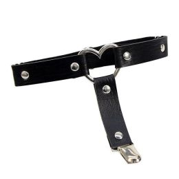 1pc Punk PU Leather Suspenders For Womens Sexy Elastic Anti Slip Leg Garter Belt Thigh High Stocking Sock Clips Accessory