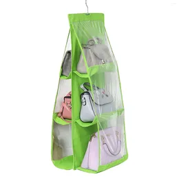 Storage Bags Wardrobe Holder Hanging Handbag Organizer Door Wall Pouch Durable Transparent Home Purse Bag Space Saving 6 Pockets