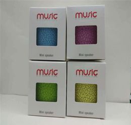 Mini Portable Crackle Texture Bluetooth Wireless Speaker with LED Light Support U Disk TF Card Mobile Phone Player in Retail Box4336932