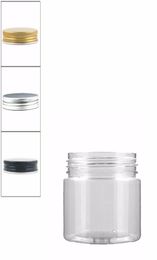 18pcslot 100ml clear pet jar with Aluminium lid plastic jarCosmetic Jarplastic containerbottle1116274