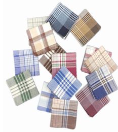 Man Handkerchief Cotton Lattice Handkerchiefs Male Table Satin Handkerchief Square Luxury Checked Hankies Business Men Hanky WMQ196077833