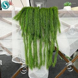 Decorative Flowers 90cm 1 Pc Artificial Fern Pine Branches Leaves Ivy Home Room Wall Hanging Vine Greening Garland Fake Rattan