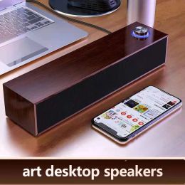 Wired Wooden Computer Speaker Bluetooth Speakers with multimedia for Desktop Sound Box Subwoofer Soundbar Strong Bass HIFI
