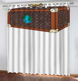 New American Blackout Curtains 3d Digital Printing Curtains Cross-Border Wholesale Only Curtains