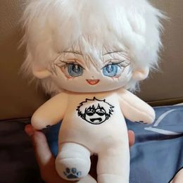 Anime Jujutsu Kaisen Satoru Gojo 20cm Nude Body Plush Doll Toys Soft Stuffed Plushie 240325