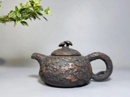 Jianshui Purple Clay Master Handmade Hammered Linzhi Teapot (Not Yixing Zisha) Ceramic Kung Fu Tea Set Drinkware Tea Ceremony