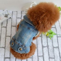 EcoFriendly Summer Puppy Dog Vest Denim Jacket Costume Top Fashion Jeans Clothes For Small Large Dogs Blue Xs Xxl3437940