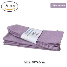 Set Of 6 30X45CM Purple Cloth Napkins Reusable Washable Table Placemat For WeddingParty Home Dining table Decoration
