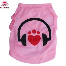 Dog Apparel Fashion Summer Lovely Pink Headset Pattern Vest Puppy Clothing For Pets Dogs Clothes